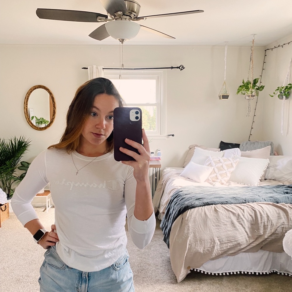 White champion long sleeve